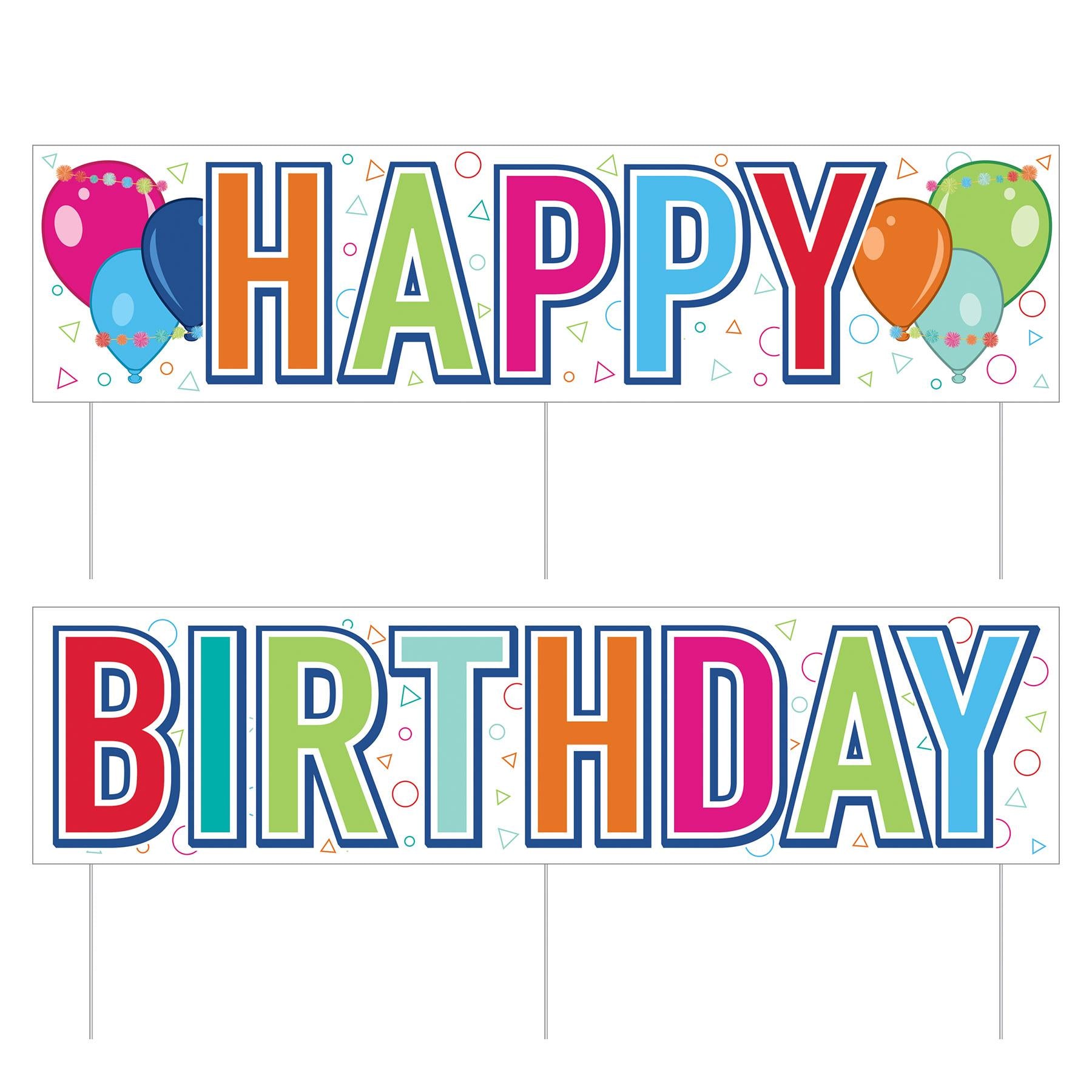 Beistle Plas Jumbo Happy Birthday Party Yard Sign Set