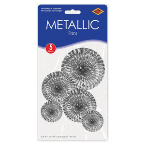 Bulk Metallic Fans - Silver (Case of 30) by Beistle