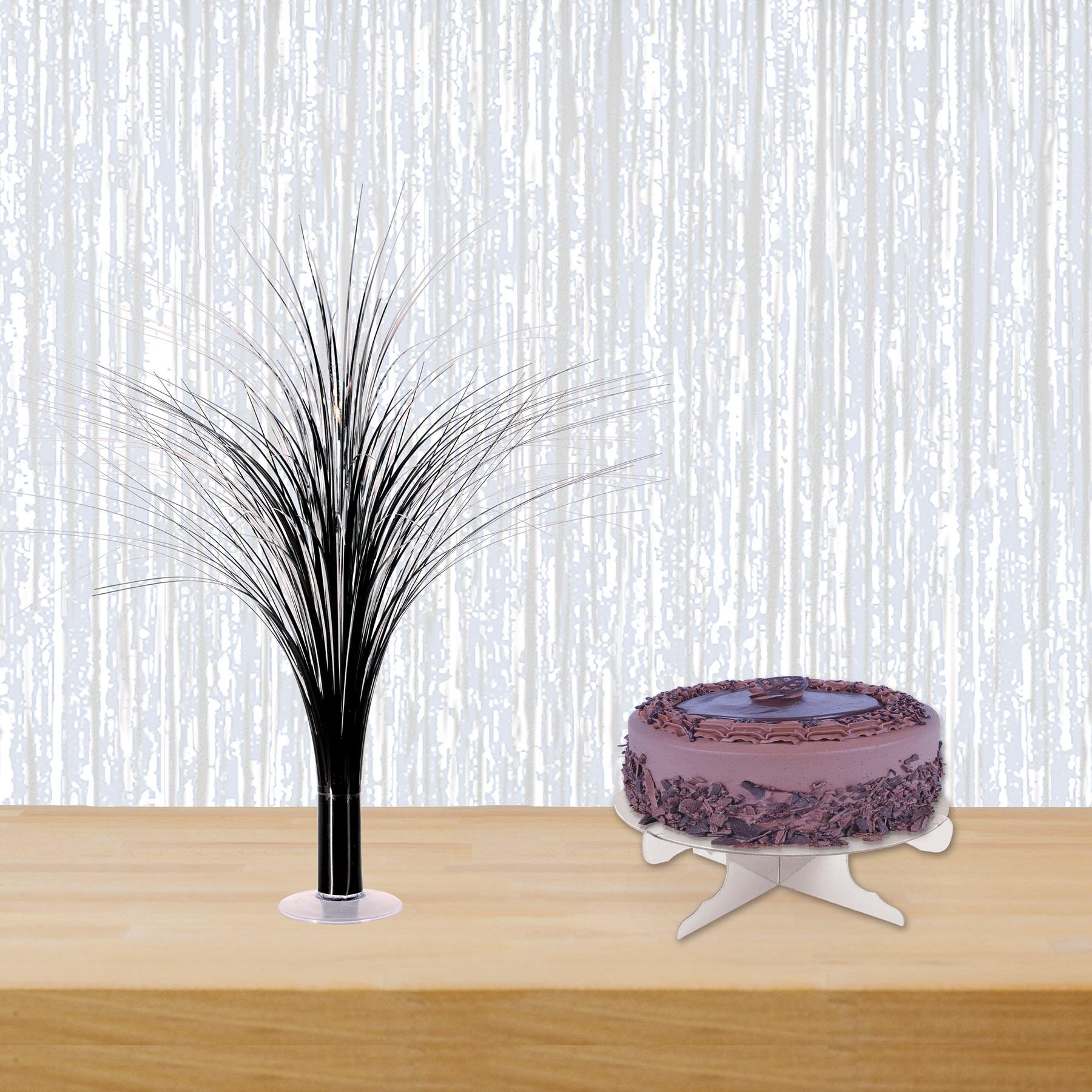 Metallic Party Spray Centerpiece - black & silver (6/Case)