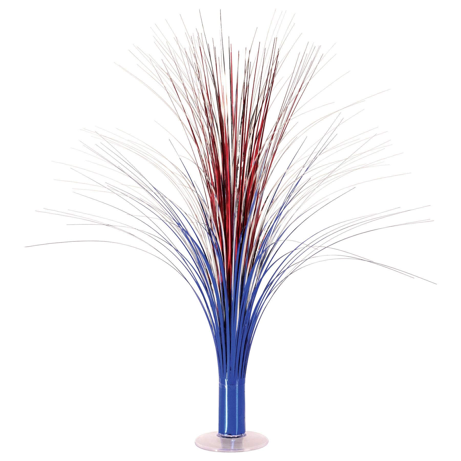 Beistle Metallic Spray Centerpiece - red, silver, blue