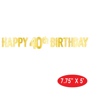 Bulk Foil Happy  40th  Birthday Streamer (Case of 12) by Beistle