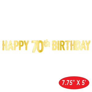 Bulk Foil Happy  70th  Birthday Streamer (Case of 12) by Beistle