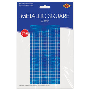 Bulk Blue Metallic Square Curtain (6 Pkgs Per Case) by Beistle