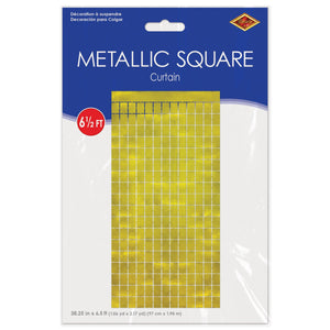 Bulk Metallic Square Curtain - Gold (Case of 6) by Beistle