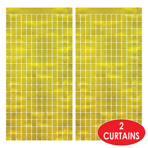 Bulk Metallic Square Curtain - Gold (Case of 6) by Beistle