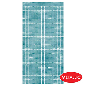 Bulk Light Blue Metallic Square Curtain (6 Pkgs Per Case) by Beistle