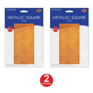 Bulk Orange Metallic Square Curtain (6 Pkgs Per Case) by Beistle