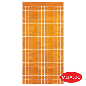 Bulk Orange Metallic Square Curtain (6 Pkgs Per Case) by Beistle