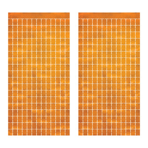 Bulk Orange Metallic Square Curtain (6 Pkgs Per Case) by Beistle