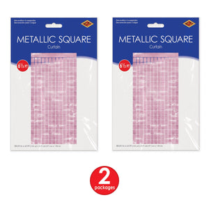 Bulk Pink Metallic Square Curtain (6 Pkgs Per Case) by Beistle