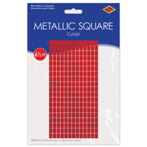 Bulk Red Metallic Square Curtain (6 Pkgs Per Case) by Beistle