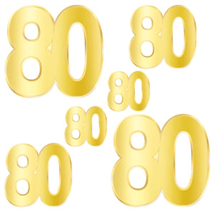 Beistle Foil 80th Birthday Party Cutouts (Case of 72)