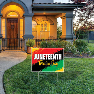 Bulk Plastic Juneteenth Yard Sign (Case of 6) by Beistle