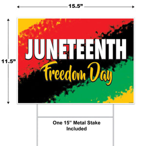 Bulk Plastic Juneteenth Yard Sign (Case of 6) by Beistle