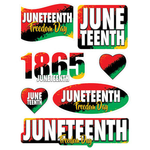 Beistle Juneteenth Peel 'N Place Clings (Case of 12 Sheets)