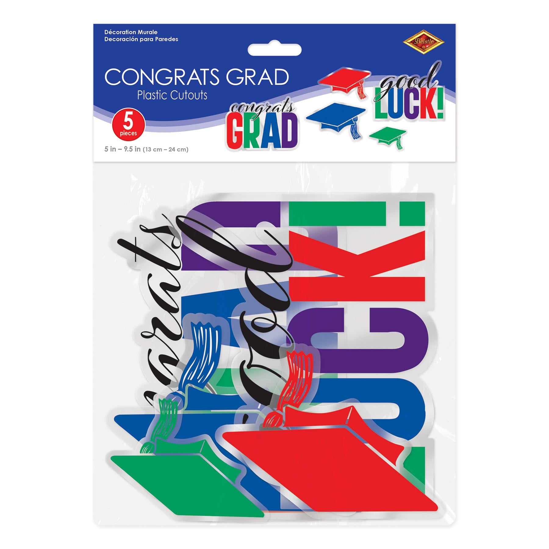 Plastic Congrats Grad Cutouts (5 Per Package)