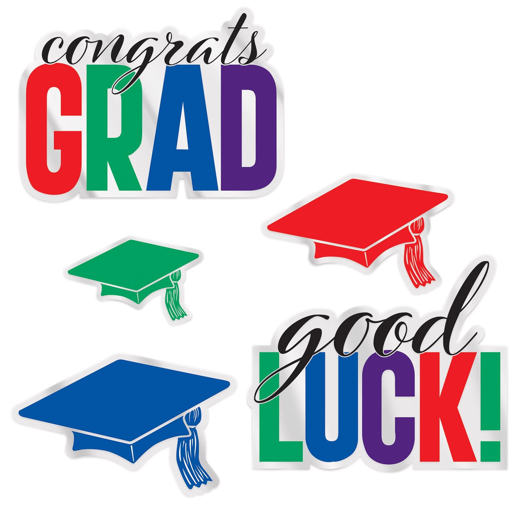 Plastic Congrats Grad Cutouts (5 Per Package)