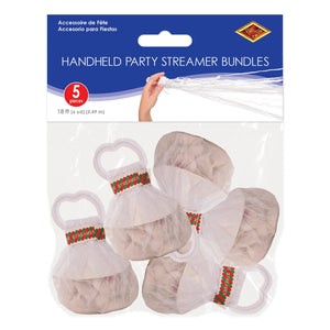 Bulk Handheld Party White Streamer Bundles (Case of 25) by Beistle