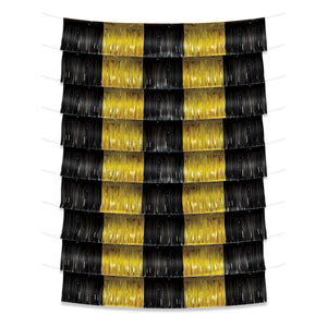 Black and Gold Metallic Party Fringe Garland Backdrop (12/Case)