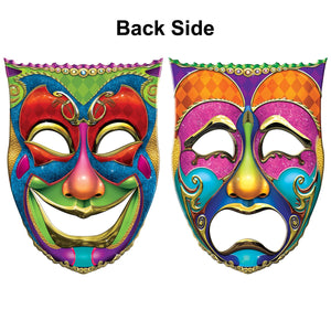 Bulk Mardi Gras Jumbo Foil Comedy & Tragedy Face Cutouts (12 Pkgs Per Case) by Beistle