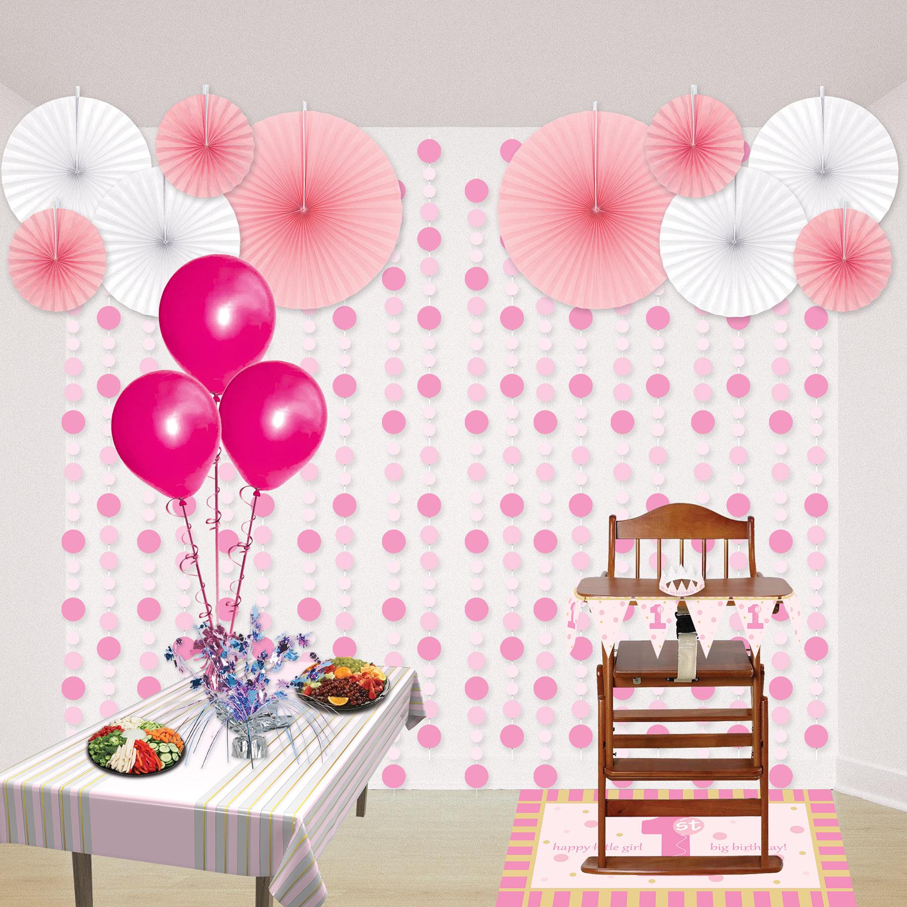 Beistle Plastic 1st Birthday Party Floor Mat- Pink