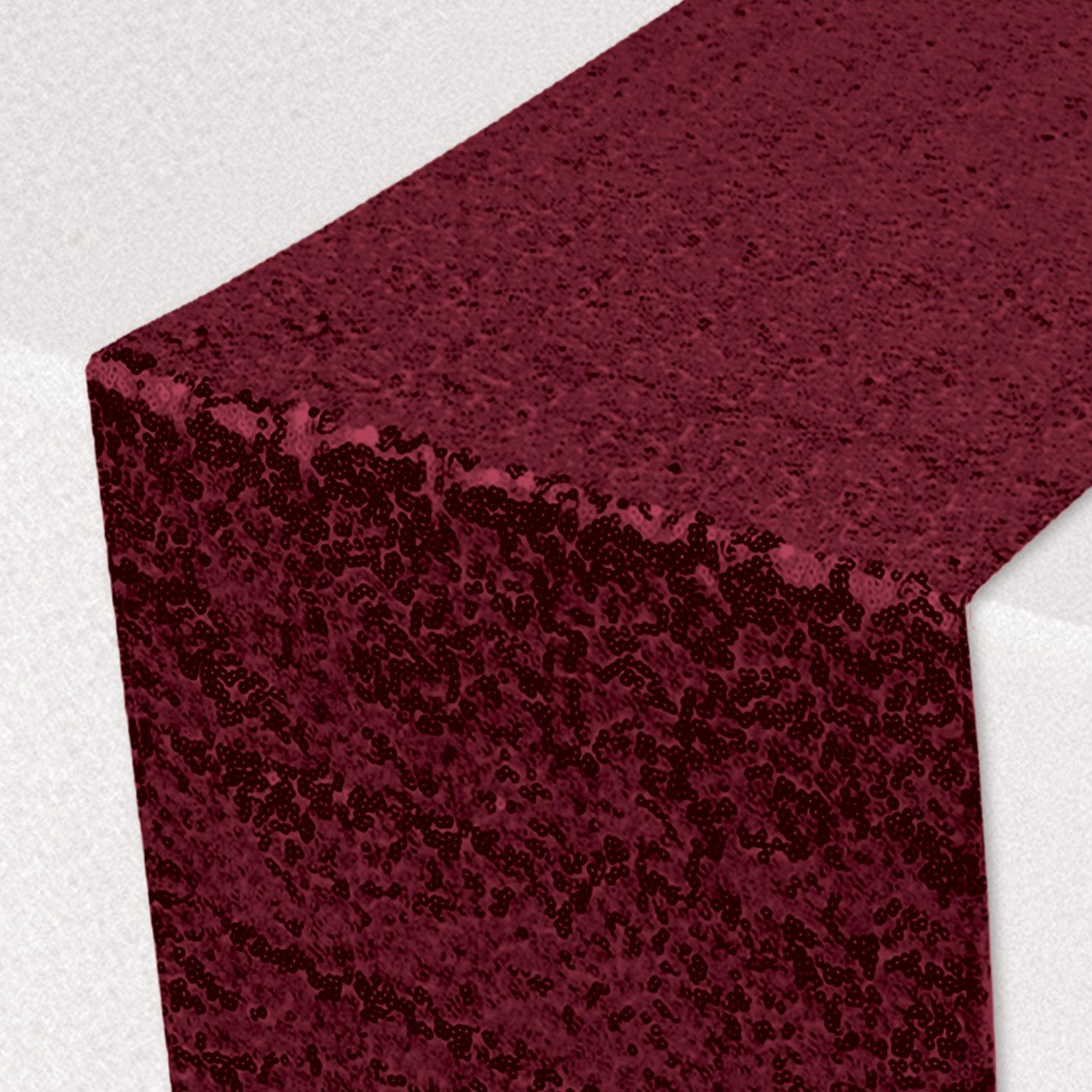 Beistle Sequined Party Table Runner - burgundy