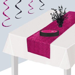 Bulk Sequined Cerise Table Runner (12 Pkgs Per Case) by Beistle