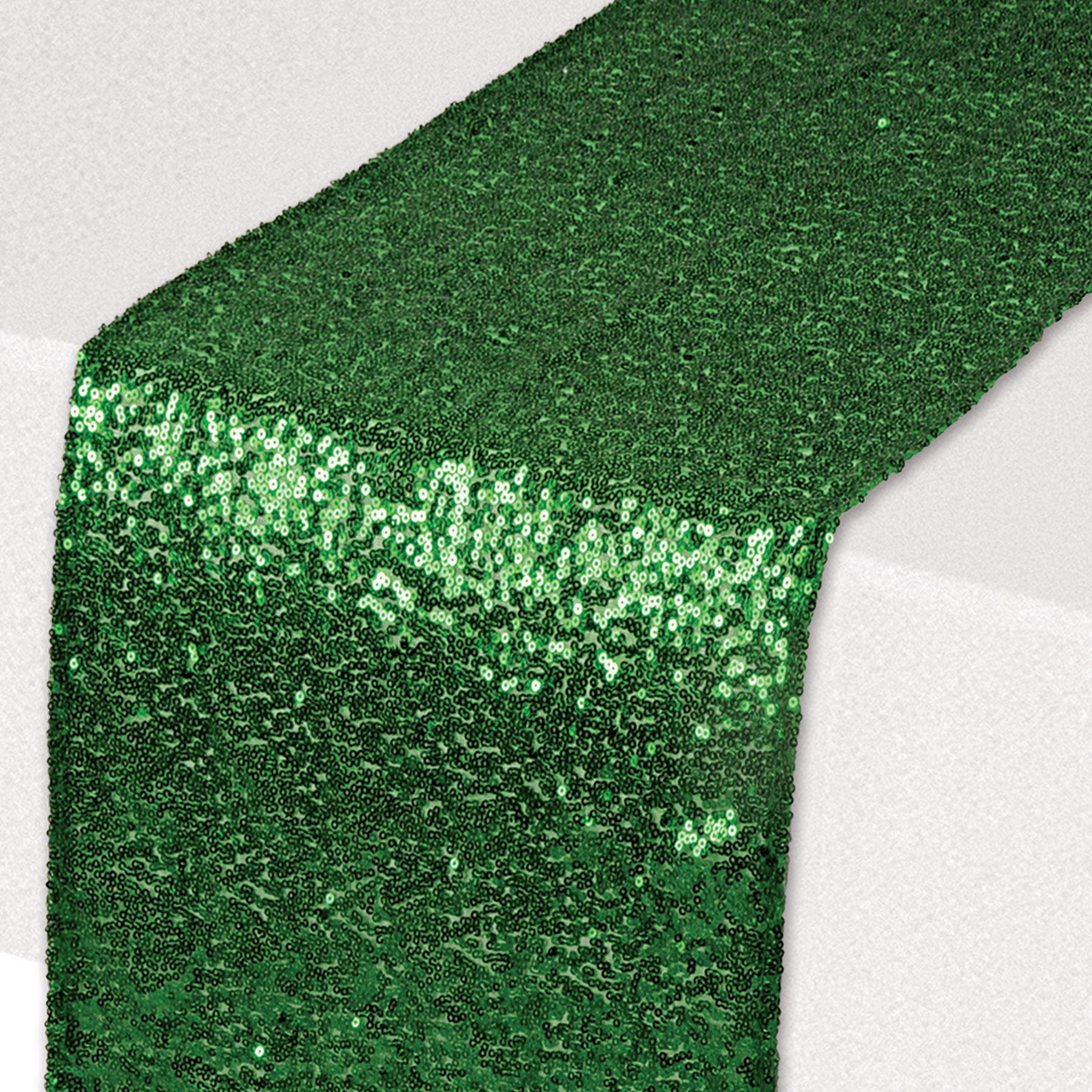 Beistle Sequined Party Table Runner - green