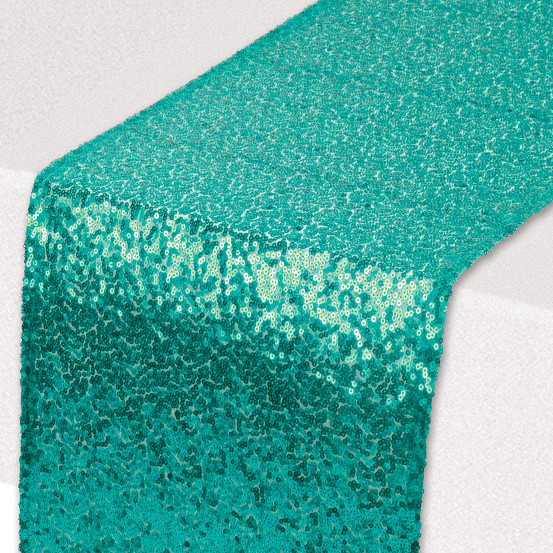 Beistle Sequined Party Table Runner - turquoise