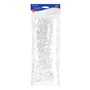 Bulk Sequined White Table Runner (12 Pkgs Per Case) by Beistle