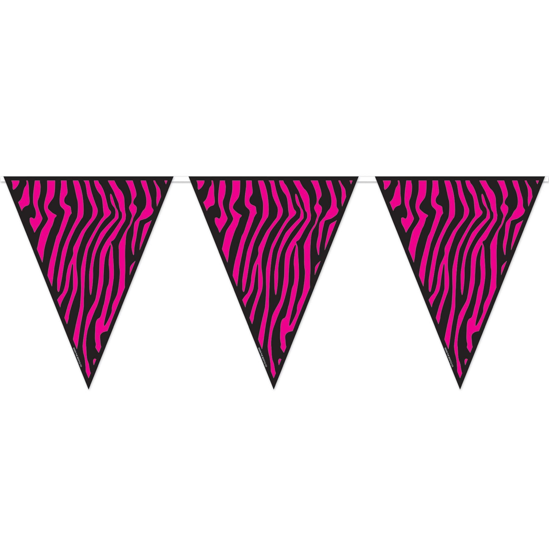 Beistle Zebra Print Pennant Banner