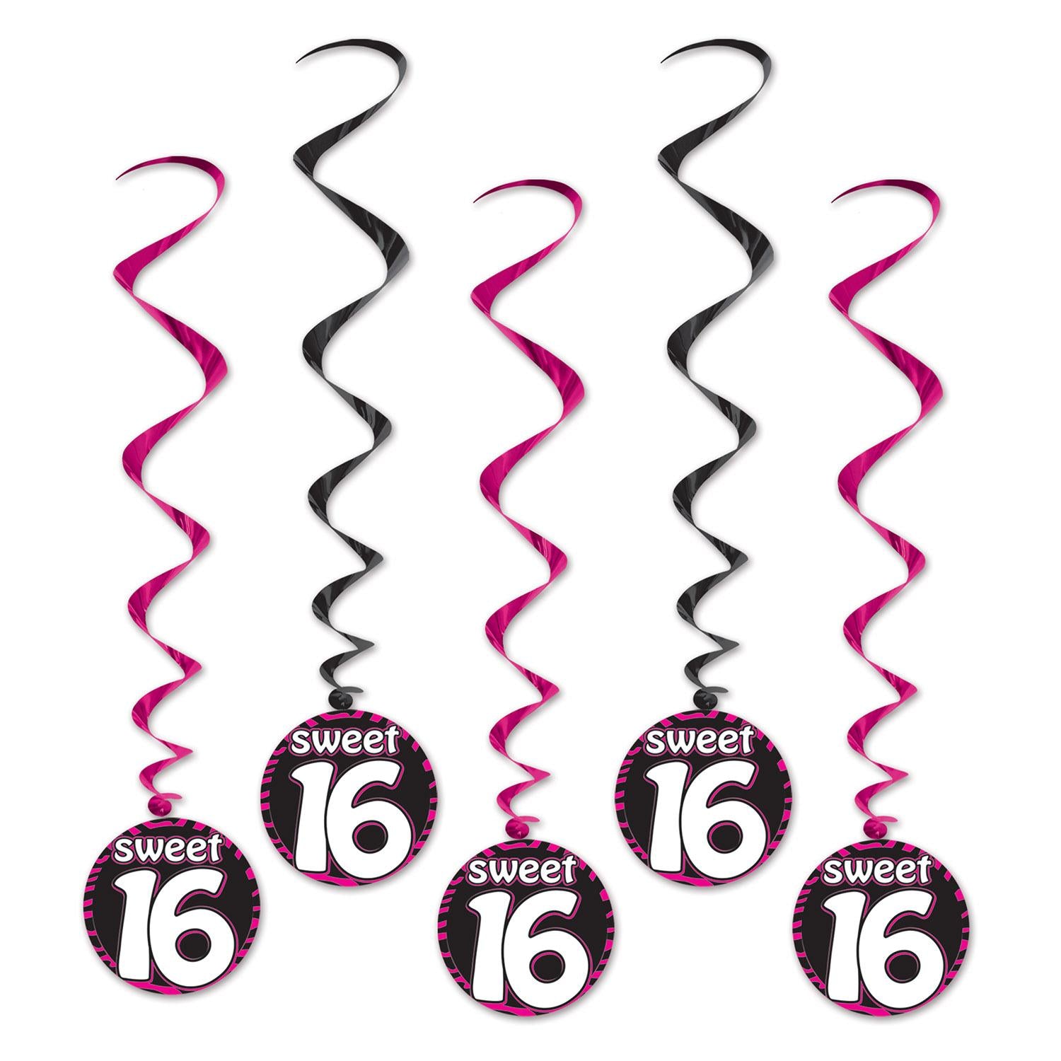 Beistle Sweet 16 Birthday Party Whirls (5/Pkg)