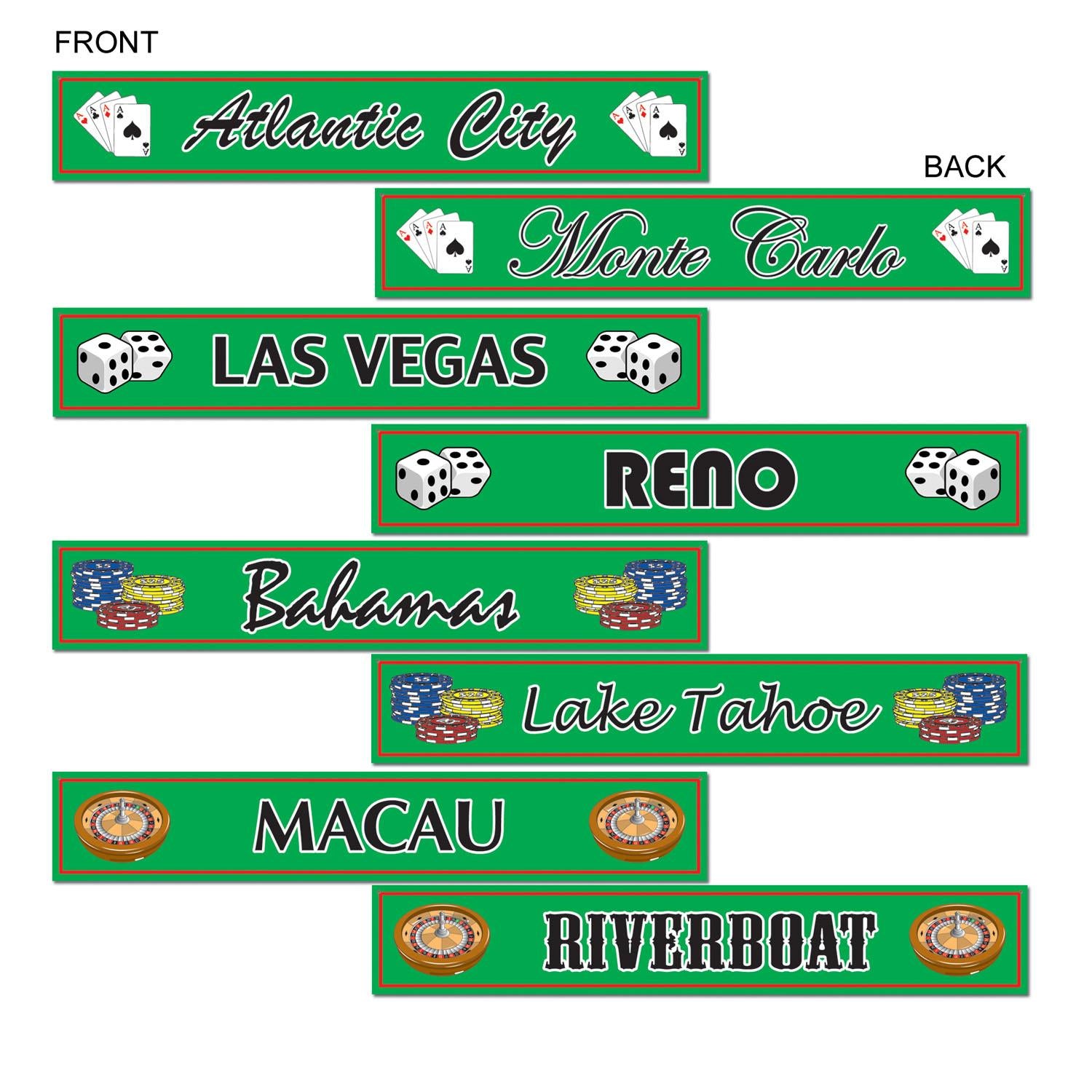 Beistle Gambling Destination St Sign Party Cutouts (4/Pkg)