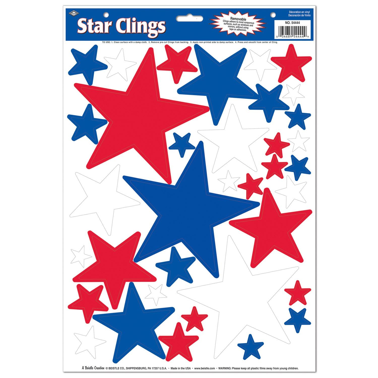 Beistle Star Party Clings (36/Sheet)