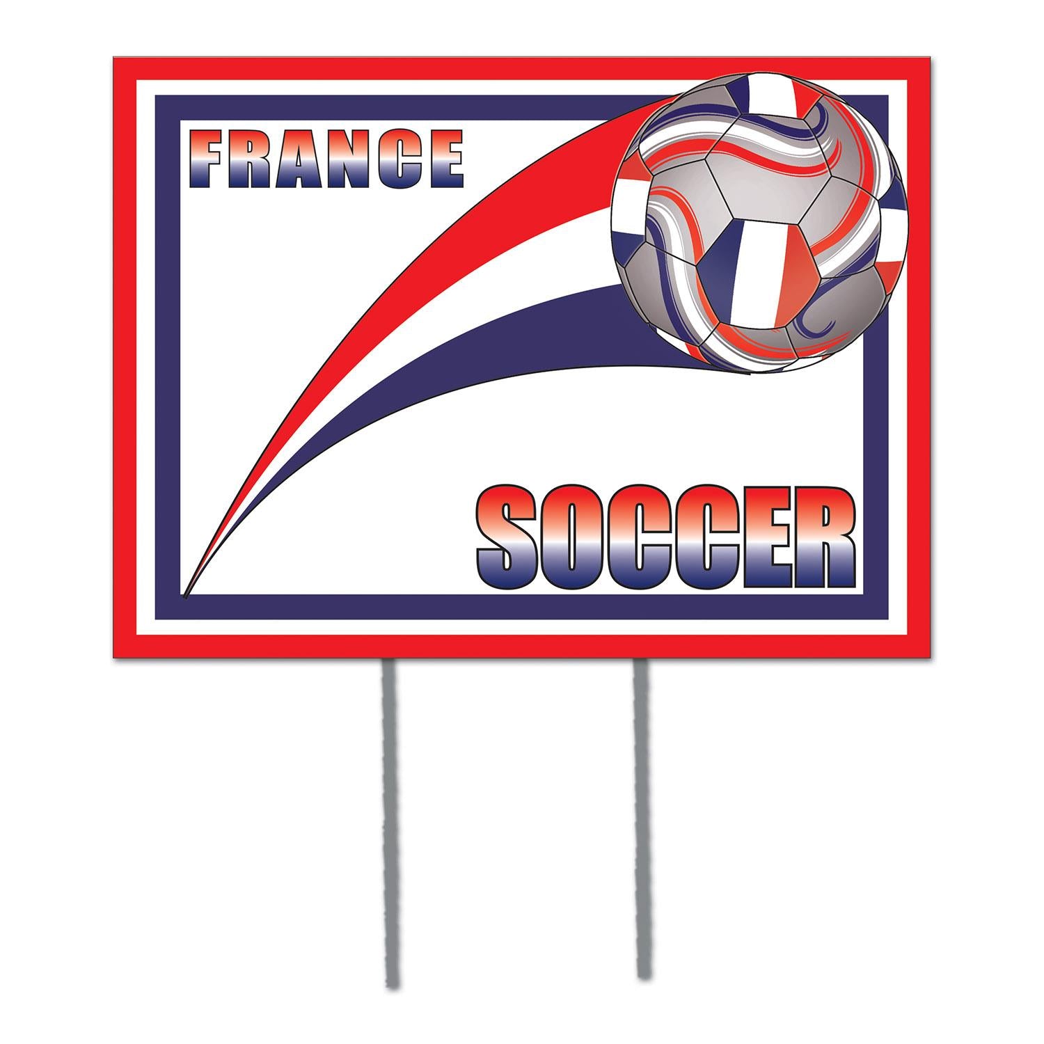 Beistle Soccer Party Plastic Yard Sign - France