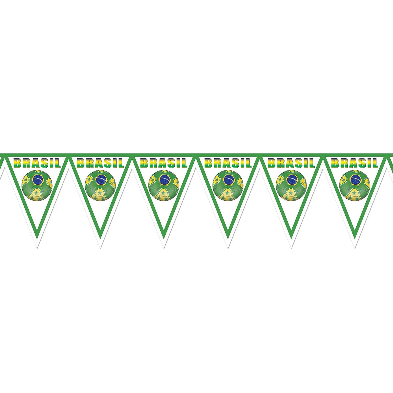 Beistle Soccer Party Pennant Banner - Brasil