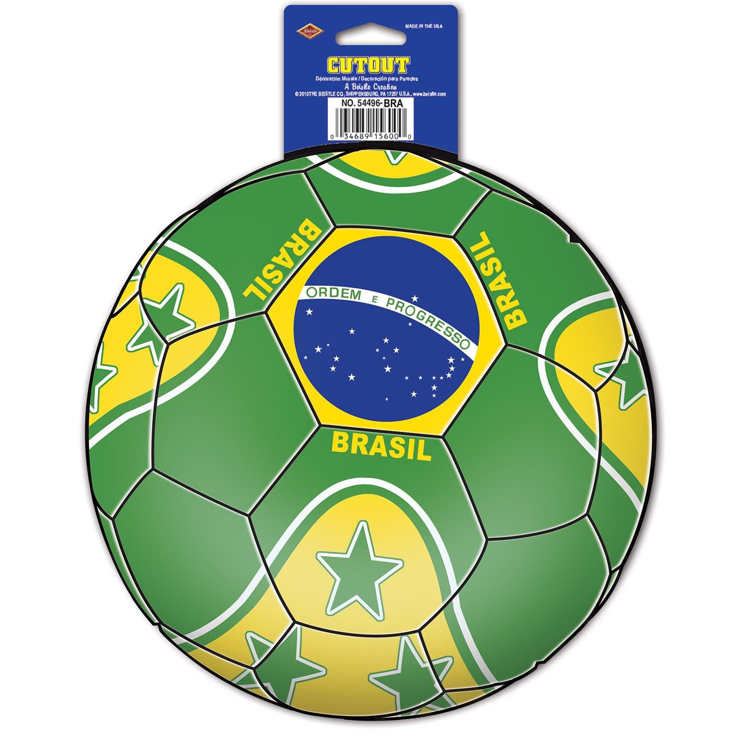 Beistle Soccer Party Cutout - Brasil