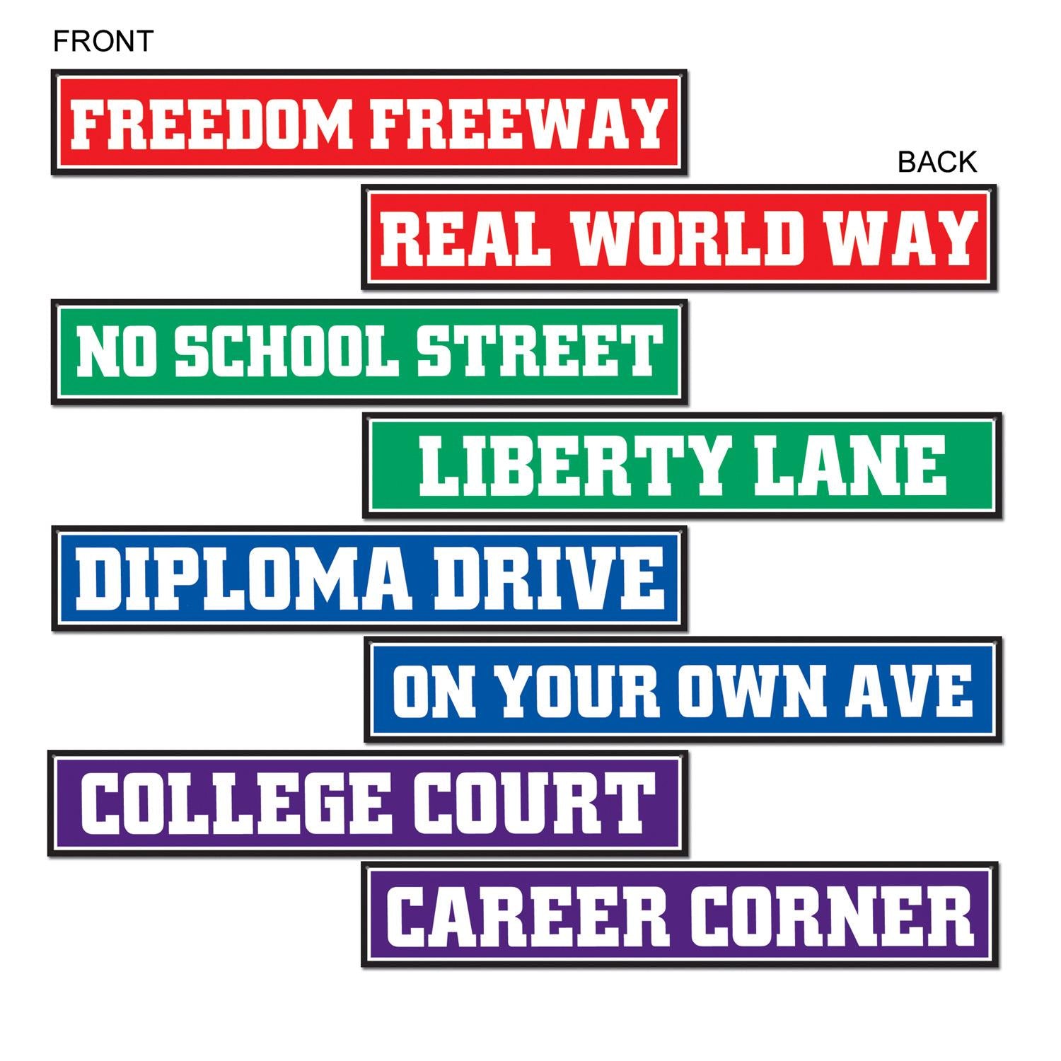 Beistle Graduation Party Street Sign Cutouts (4/Pkg)