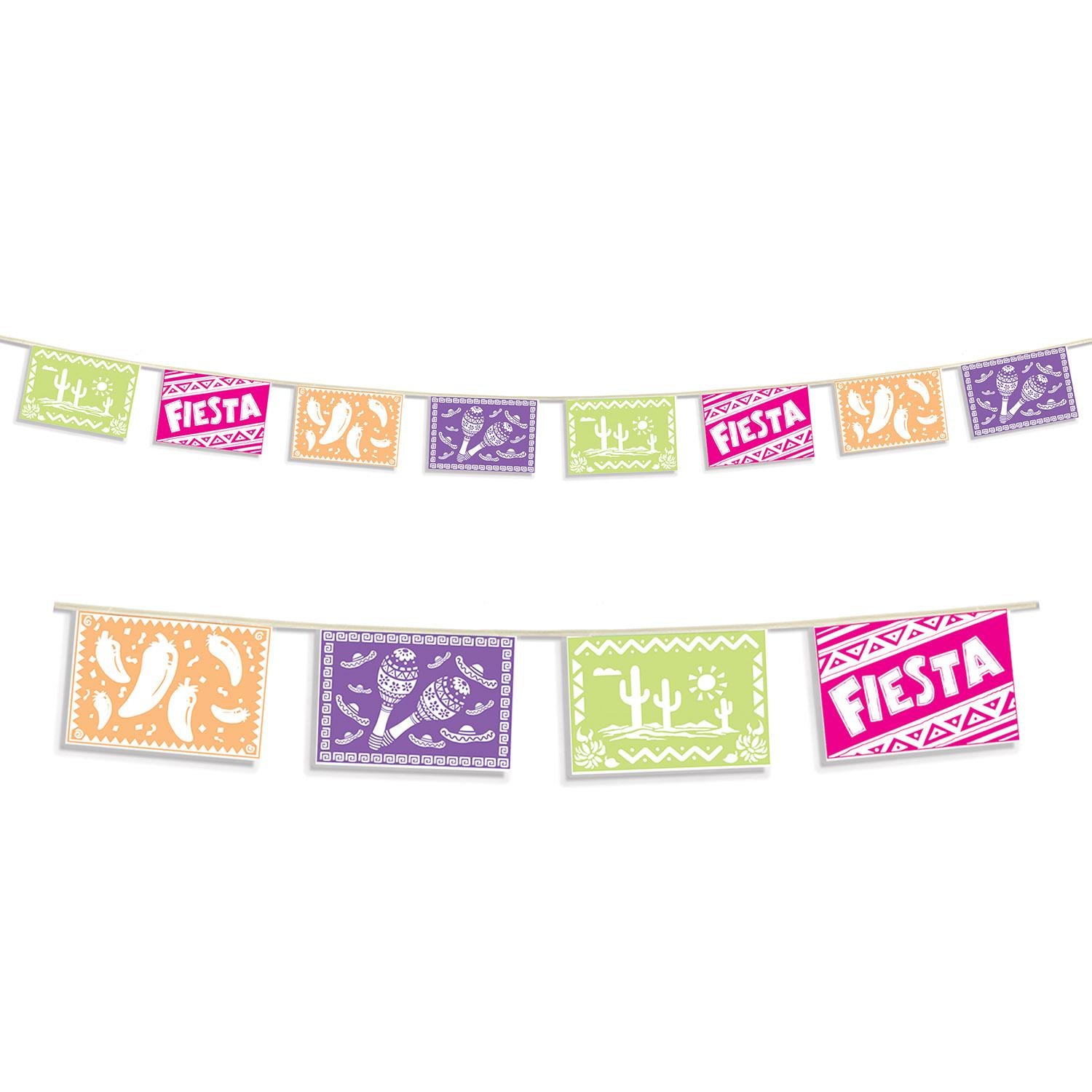 Beistle Fiesta Picado Style Pennant Banner