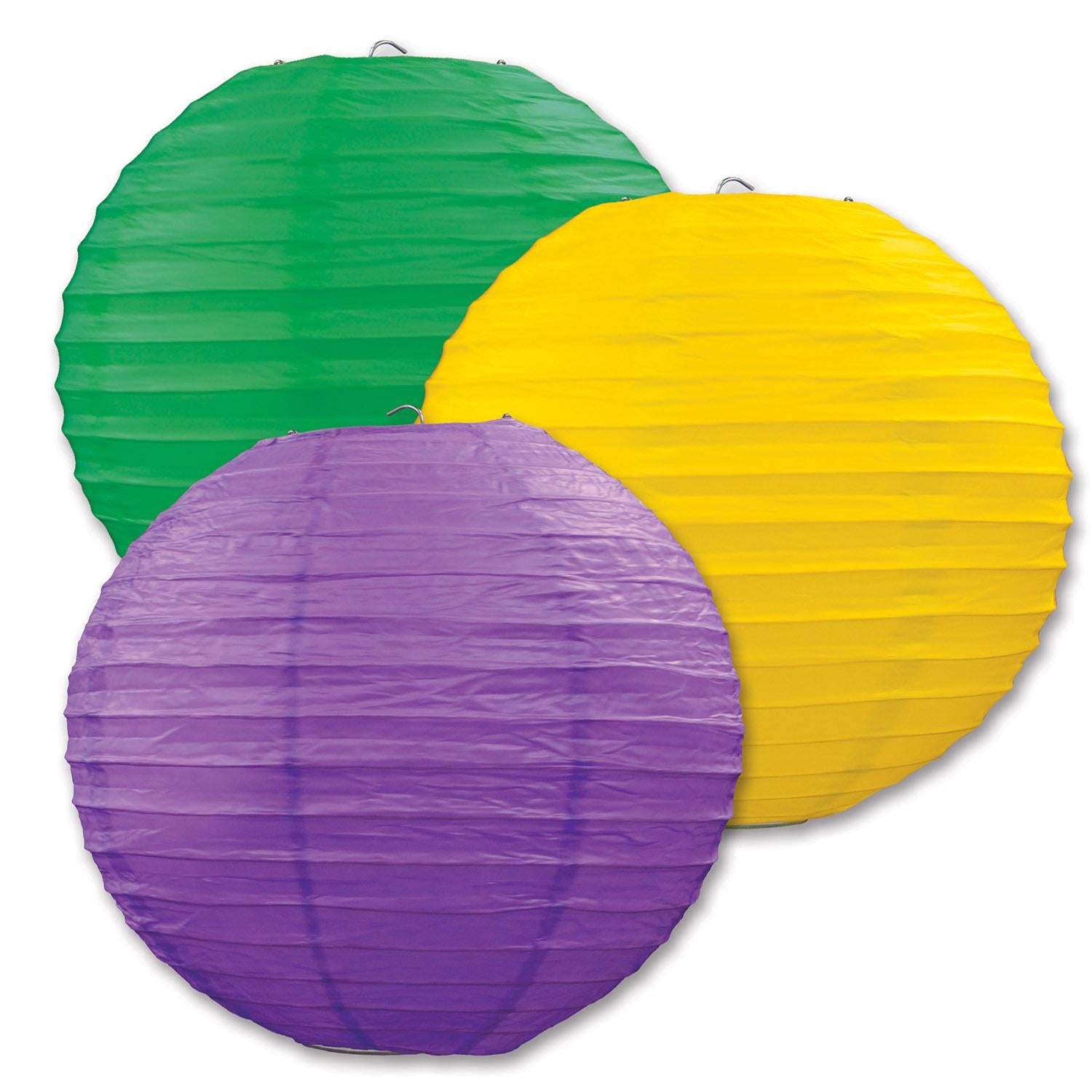 Mardi Gras Paper Lanterns (3/Pkg)