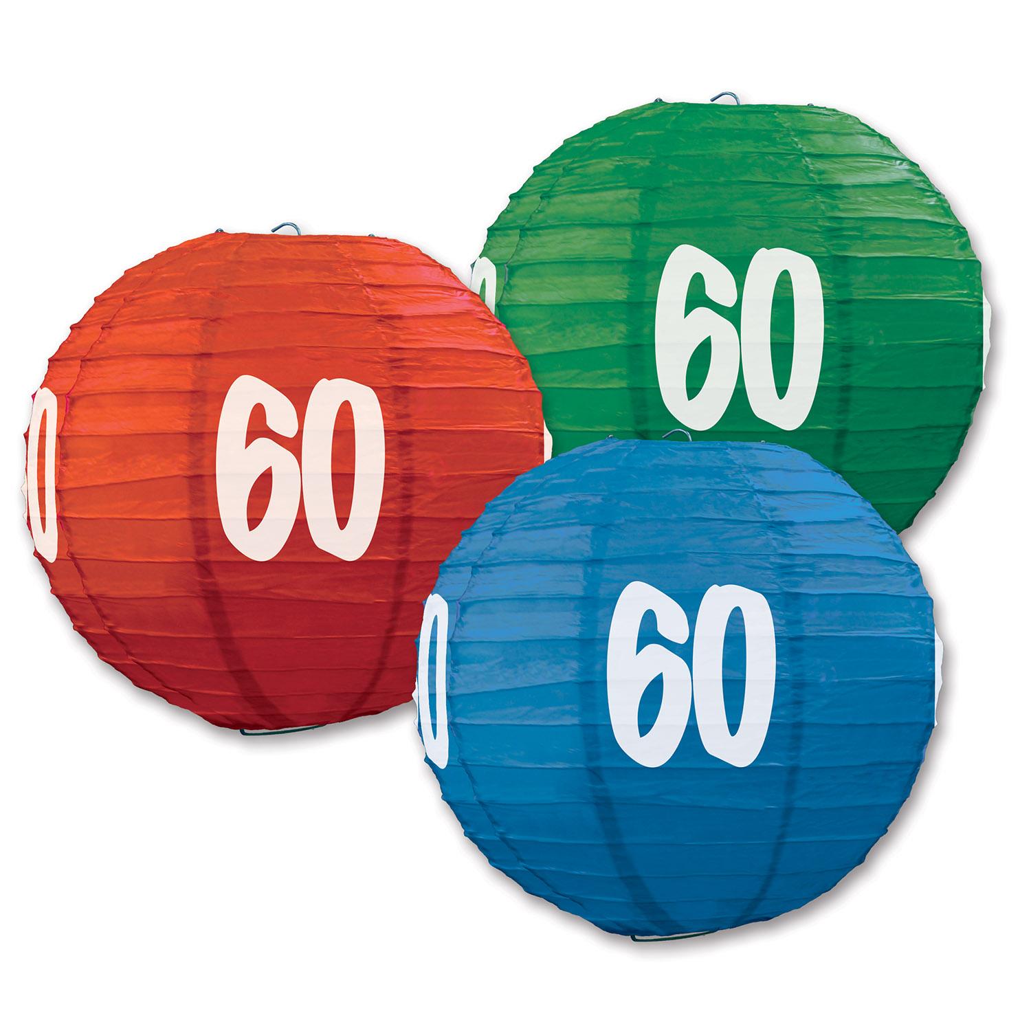 Beistle 60th Birthday Party Paper Lanterns (3/Pkg)