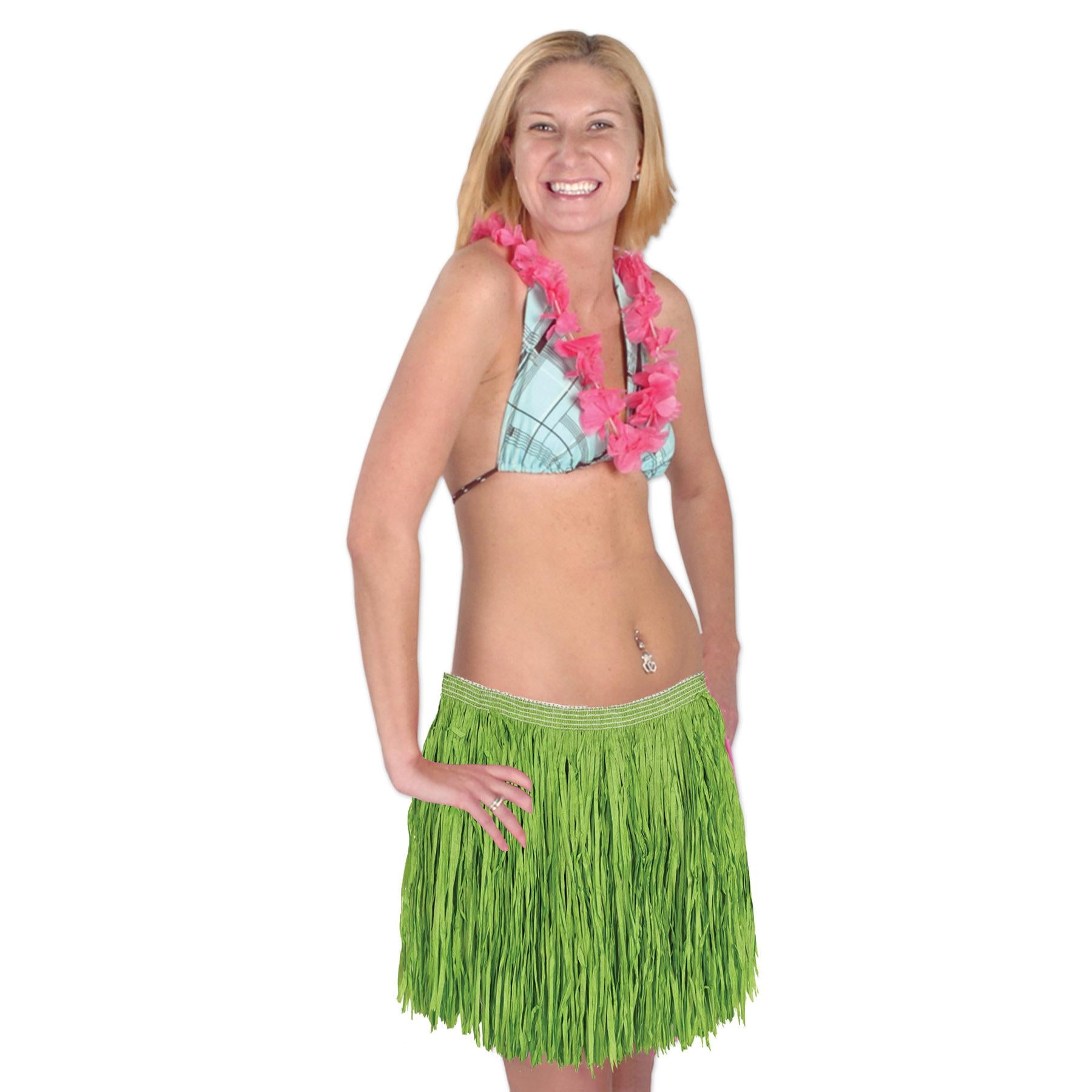 Beistle Luau Party Adult Mini Hula Skirt - green