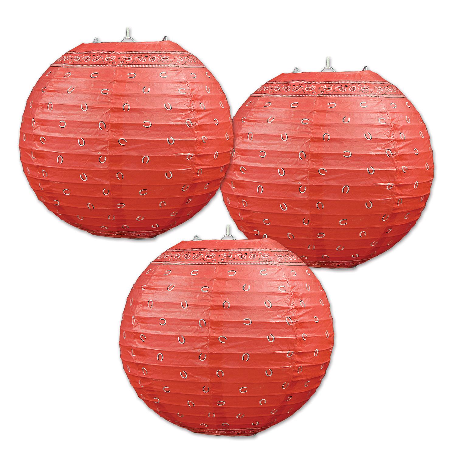 Beistle Bandana Party Paper Lanterns (3/Pkg)