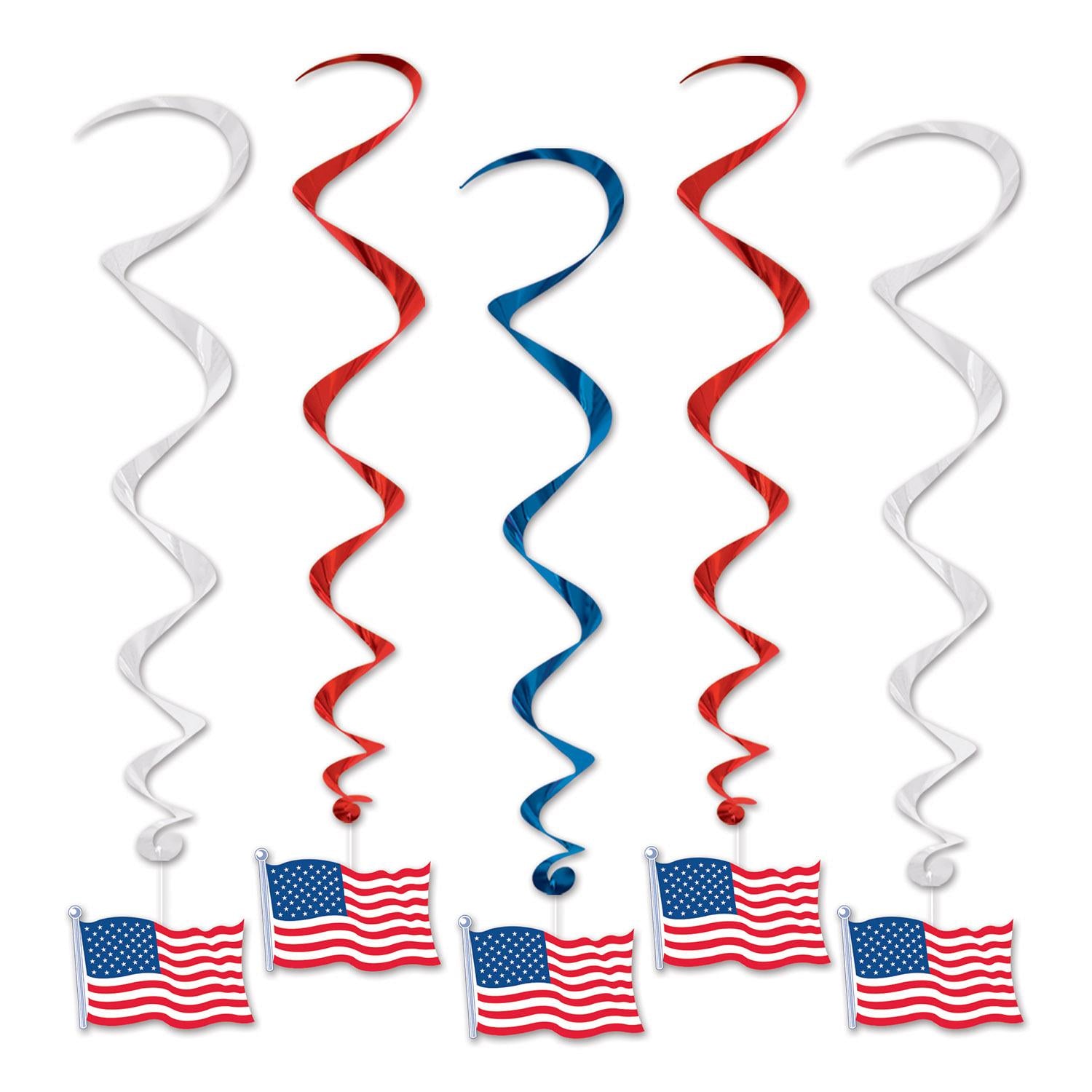 Beistle American Flag Party Whirls (5/Pkg)