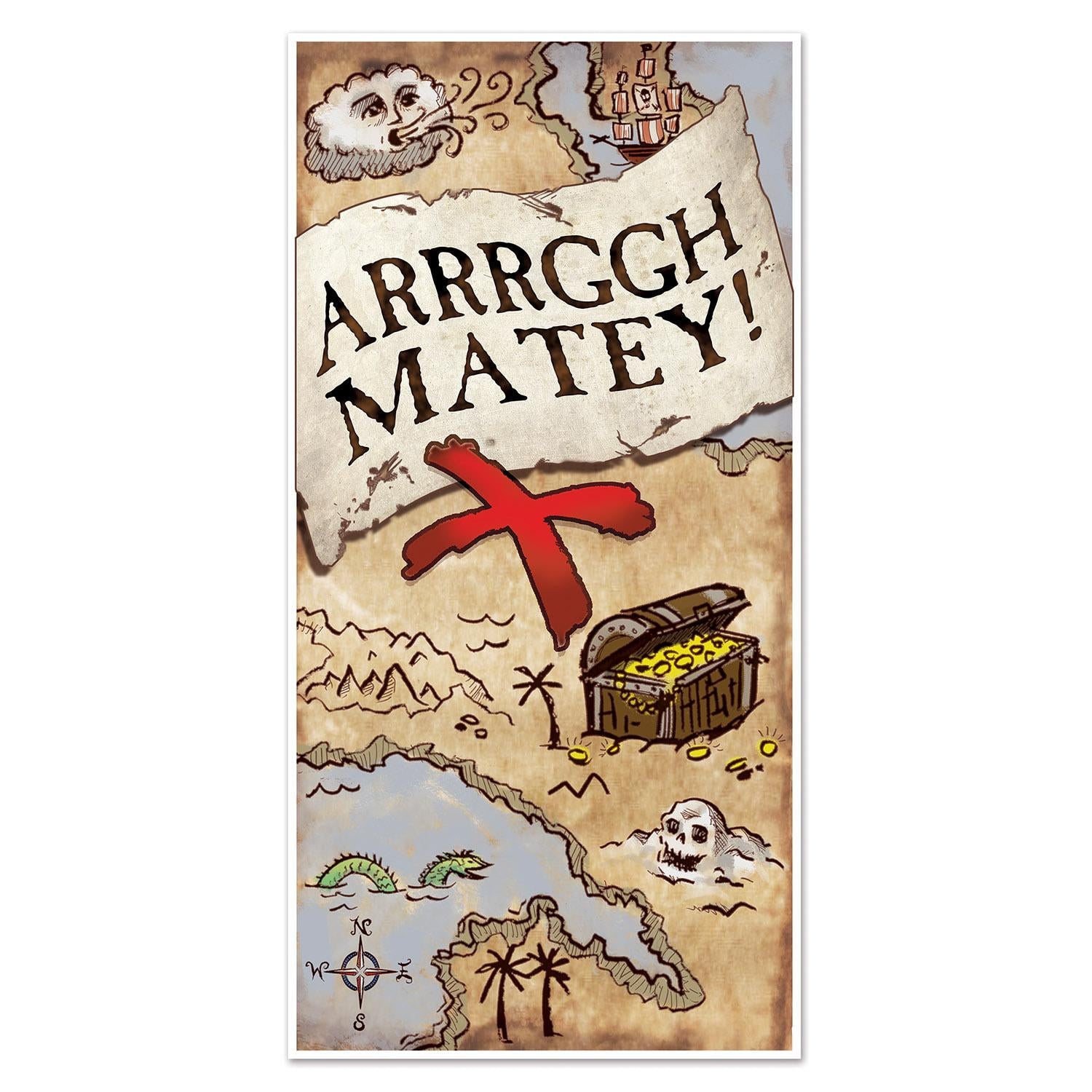 Beistle Treasure Map Party Door Cover