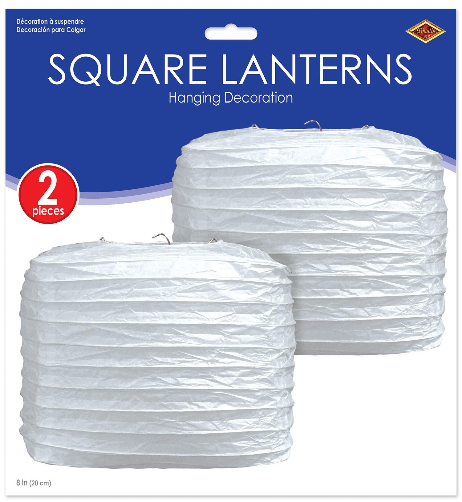 Beistle White Party Square Paper Lanterns (2/Pkg)