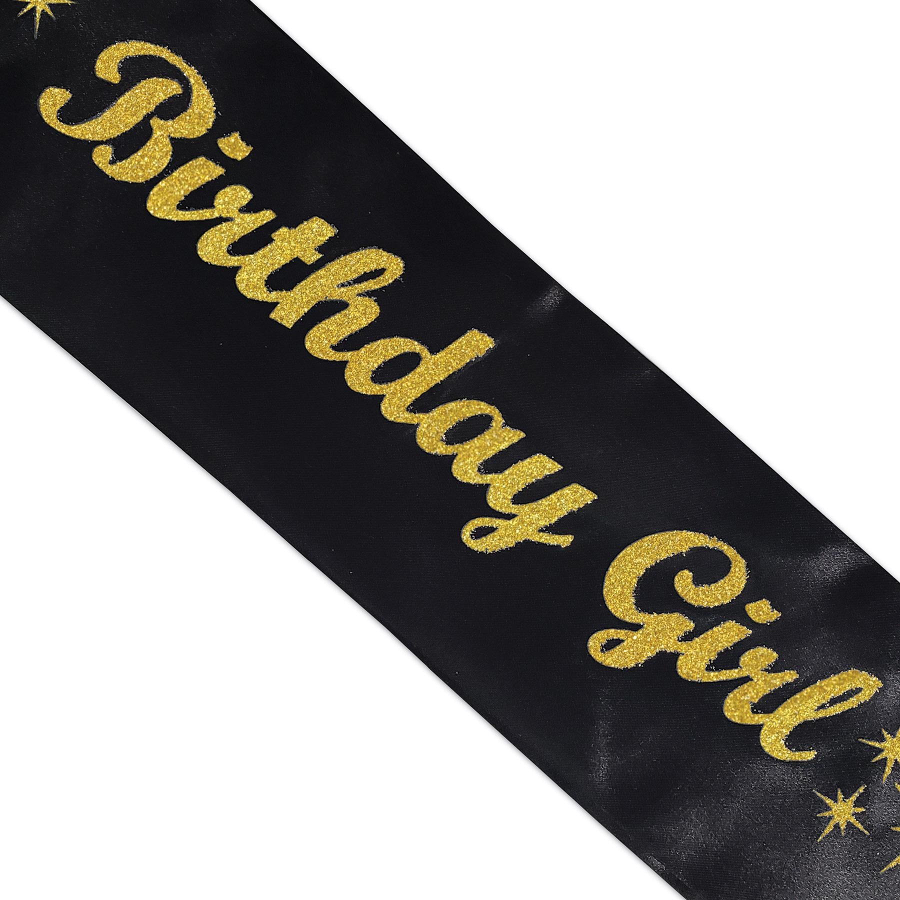 Beistle Glittered Birthday Girl Satin Sash (6 Per Case)