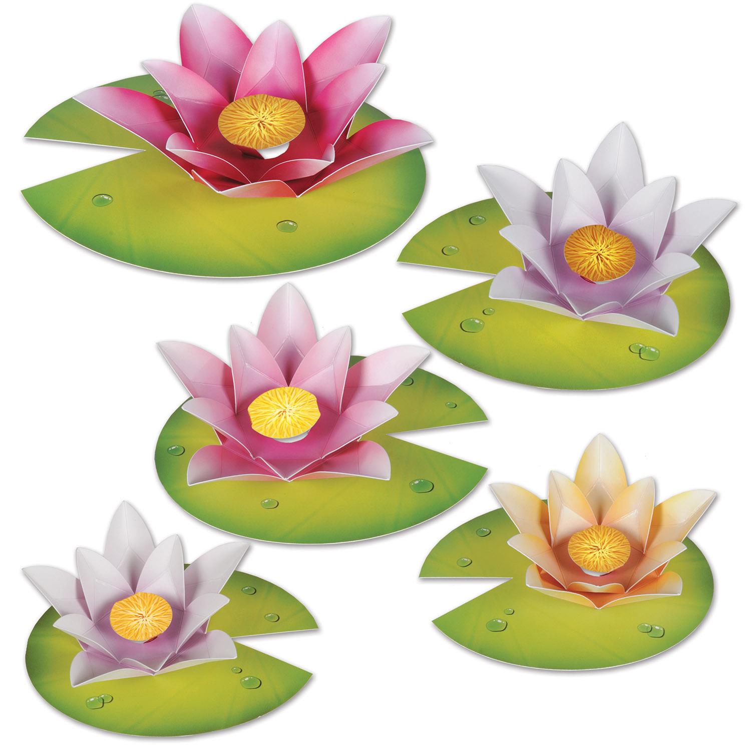 Beistle Water Lily Party Paper Flowers (5/Pkg)