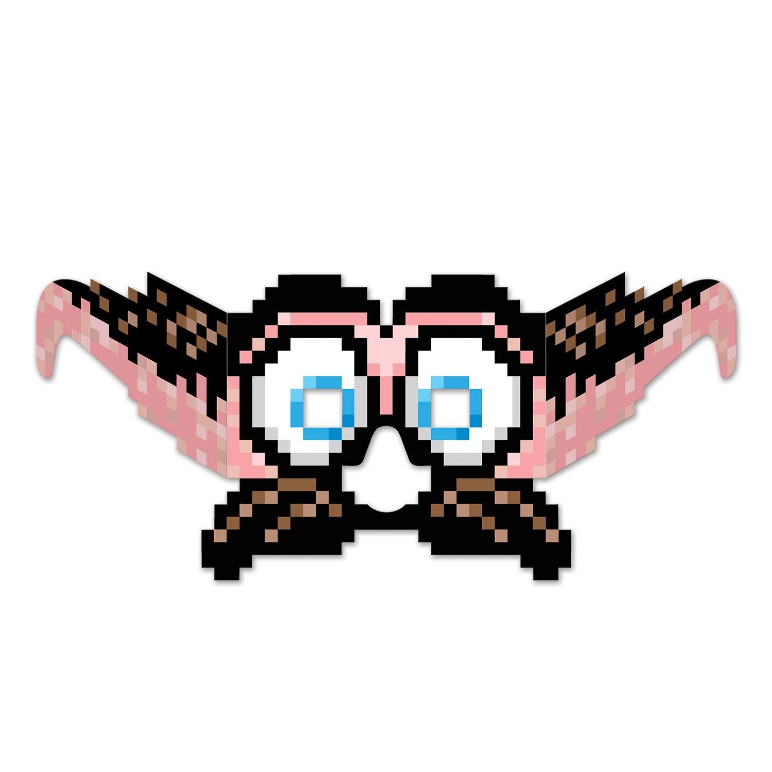 Beistle 8-Bit Moustache & Eyes Eyeglasses