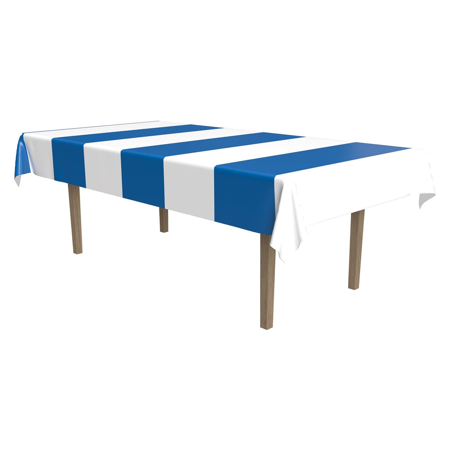 Beistle Oktoberfest Blue & White Stripes Tablecover